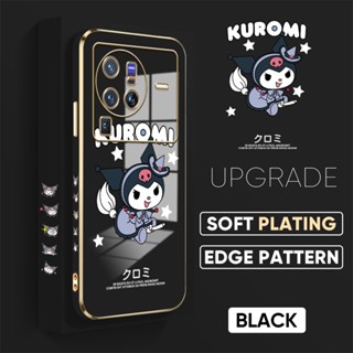 สําหรับ Vivo X60 X70 X80 Pro การ์ตูนน่ารัก Kuromi เคสโทรศัพท์ ชุบ TPU นิ่ม เต็มเลนส์ เคสกันกระแทก