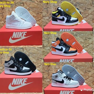 🆕🧒🏻รองเท้าผ้าใบ ไนกี้Jordan ข้อสูงของเด็ก25—36🛒🛍