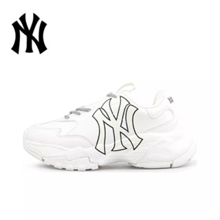 MLB BigBall Chunky vintage print shoes ivory white  ของแท้ 100%