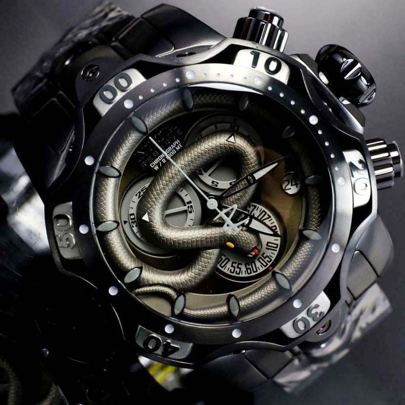 Invicta Viper Venom นาฬิกาข้อมือควอทซ์ สายแสตนเลส กันน้ํา หน้าปัดขนาดใหญ่ สําหรับผู้ชาย