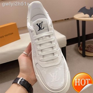 ₪◘✔【Free Shipping】Cowhide Original factory LV Fashion Men Sneakers Breathable Lightweight Comfortable Summer Men Casual