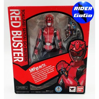 โมเดลฟิกเกอร์เรดบัสเตอร์ ตัวเอกจากเรื่องขบวนการโกบัสเตอร์ S.H.Figuarts RedBuster Go-Busters สภาพสวยใหม่ของแท้จากญี่ปุ่น