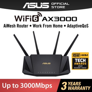 ROUTER (เราเตอร์) ASUS (RT-AX3000) AX3000 DUAL BAND WIFI 6 (802.11ax) รับประกัน 3 - Y