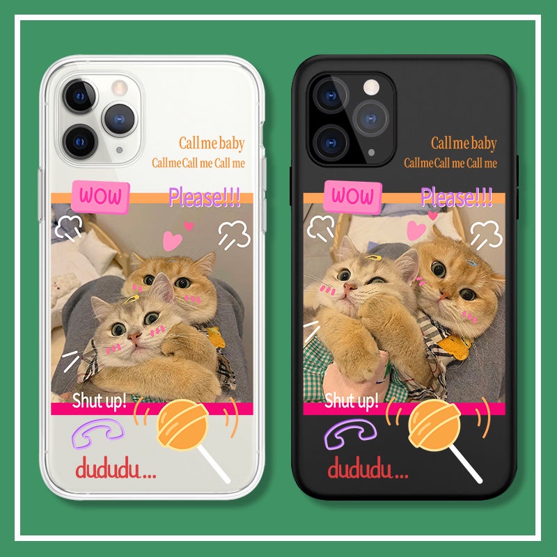 Two orange cats for เคสไอโฟน X Xr Xs Max cover iPhone 11 12 pro max 7 8 14 Plus เคส Se 2020 8พลัส iPhone 13 pro max case