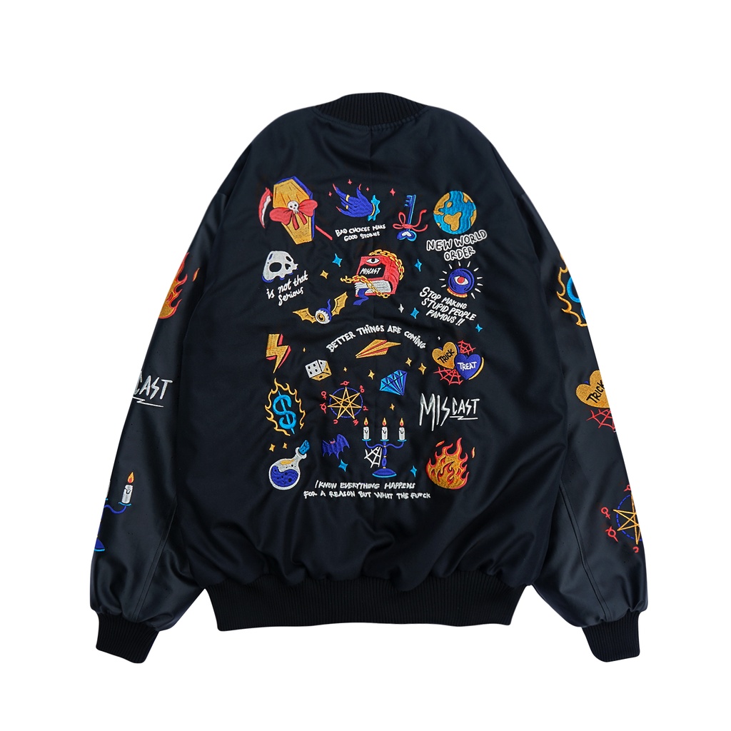 Miscast Varsity Jacket Vintage Hecate Black