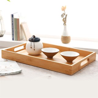 ถาดไม้ยางพารามีหูจับ W 10" x L 16" x H 5 CM l RUBBER WOODEN TRAY WITH HOLDER W 10" x L 16" x H 5 CM