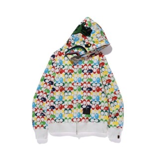 เสื้อฮู้ด BAPE X COACH SHARK FULL ZIP HOODIE (MULTI) Size: XL มือ1! แท้100% จากShopญี่ปุ่น