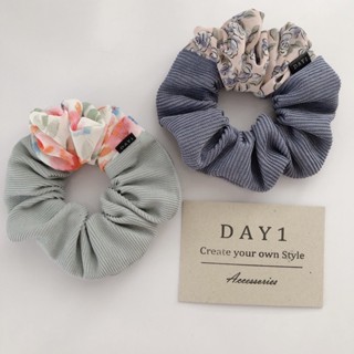 DAY 1 scrunchies โดนัทมัดผม ยางรัดผม Two tone