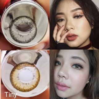 คอนแทคเลนส์ รุ่น Tiny สีเทา/ตาล/ดำ Gray/Brown/Black มีค่าสายตา (0.00) เปลี่ยนแทนทุกเดือน