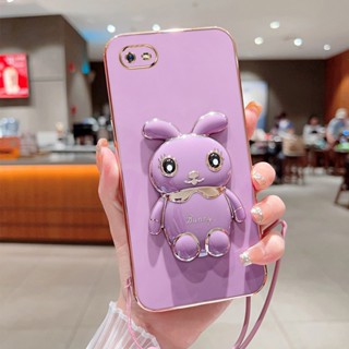 เคสโทรศัพท์มือถือ ขอบตรง ลายกระต่ายน่ารัก สําหรับ OPPO A17 OPPO A58 OPPO A1PRO