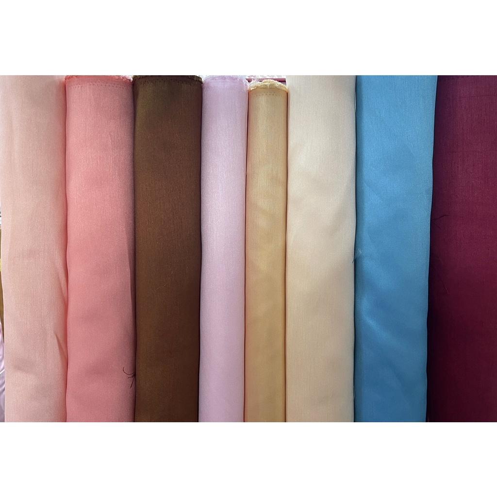 ผ้าเมตร ผ้าไหมอิตาลี ไหมจิตรลดา ผ้าไหมเทียม สังเคราะห์ สีพื้น หน้ากว้าง 60 นิ้ว