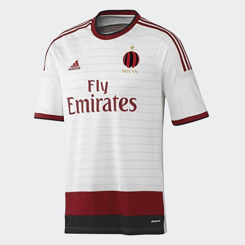 Adidas เสื้อฟุตบอล AC Milan 14/15 Away Jersey | Running White/Victory Red/Core Black ( F77741 )