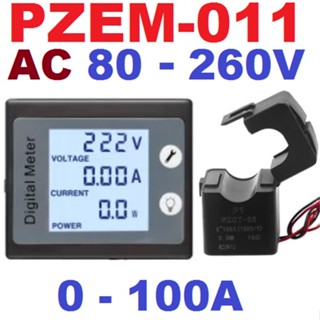 PZEM-011 AC 220V 100A Single Phase Digital Electric Saver Power Meter Watt meter Khw Energy Meter with CT Split