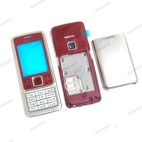 MERAH Nokia 6300 Fullset Casing - เคส N6300 - สีแดง