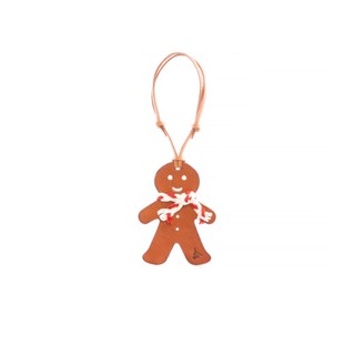 Quillberry ginger Bread Man Charm ที่ห้อยกระเป๋า พวงกุญแจหนังวัวแท้ 100%