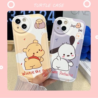 [พร้อมส่ง] เคสโทรศัพท์มือถือ ลายการ์ตูนหมี ลูกสุนัขน่ารัก เรียบง่าย สําหรับ Apple iPhone 14 13 12 11 PROMAX XS XR XSMAX SE2020 6 7 8PLUS MINI