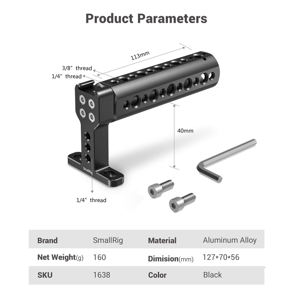 SmallRig Universal Camera Top Handle (1/4" -20 Screws) 1638C