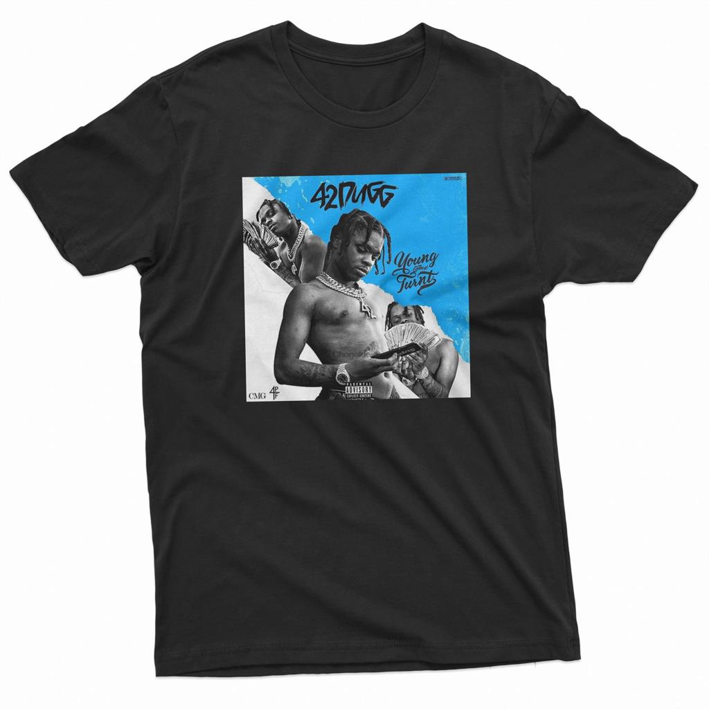 เสื้อยืดแฟชั่น 42 Dugg Merch Young And Turnt เสื้อสําหรับชายเสื้อสําหรับเด็กเยาวชน Unisex Tshirt แขน