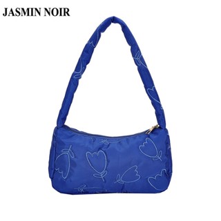 Jasmin NOIR กระเป๋าสะพายไหล่ กระเป๋าถือ ผ้าฝ้าย เรียบง่าย สําหรับสตรี