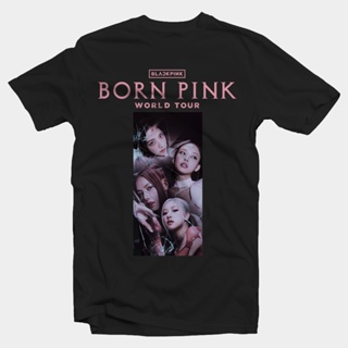 เสื้อยืดโอเวอร์ไซส์เสื้อยืด พิมพ์ลาย BLACKPINK BLACKPINK WORLD TOUR 2023 BORN PINK KPOP JENNIE LISA JISOO ROSE KOREAS-3X