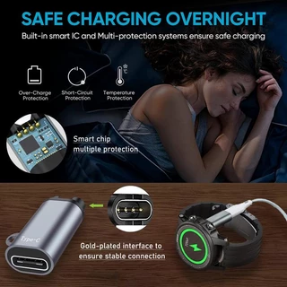 Ankndo อะแดปเตอร์แปลงที่ชาร์จนาฬิกา Micro USB Type C IOS ตัวเมีย 4pin สําหรับ Garmin Fenix 7 7x 5s 6 6X 6S PRO