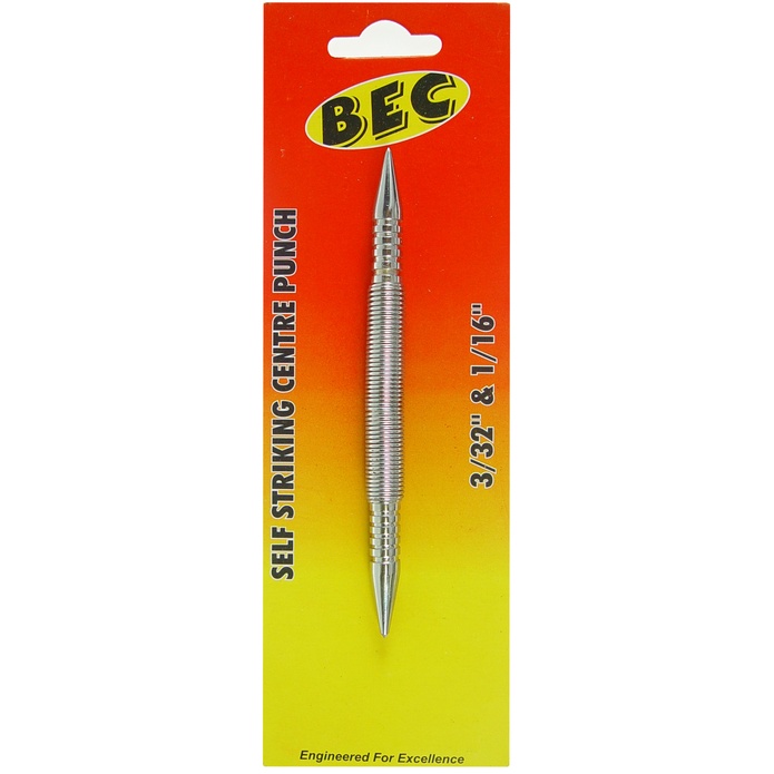BEC เหล็กมาร์กจุด เหล็กนำศูนย์ แบบสปริง BEC Automatic Punch เครื่องมือช่าง ตรงกลางเป็นสปริง เหล็กขีด