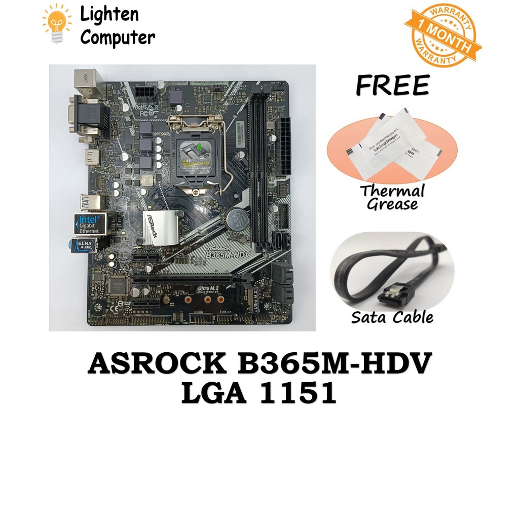 เมนบอร์ด Asrock B365M-HDV B365 LGA 1151 8th 9th Gen Intel mATX Micro ATX - ใช้แล้ว