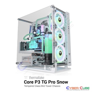 Thermaltake Core P3 TG Pro Snow Tempered Glass Mid Tower Chassis - White ( เคส ) Case