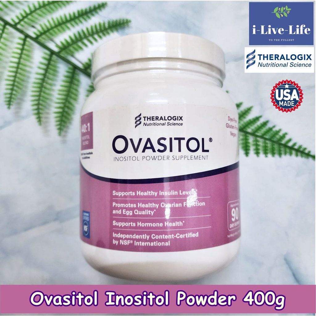 ผลิตภัณฑ์เสริมอาหารผง Ovasitol Inositol Powder 400g - Theralogix แบบกระปุก 90 วัน