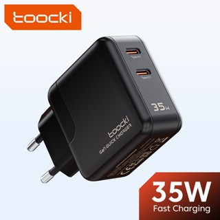 Toocki อะแดปเตอร์ที่ชาร์จ 35W GaN พร้อมพอร์ต Type C คู่ ชาร์จเร็ว สําหรับแล็ปท็อป Xiaomi Dual USB C