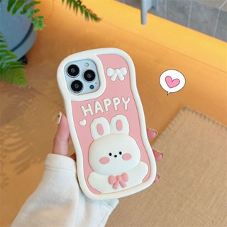 เคสโทรศัพท์มือถือ ซิลิโคน ลายการ์ตูนกระต่ายน่ารัก สามมิติ สําหรับ iPhone 14Promax 14Pro 13 12 11 13