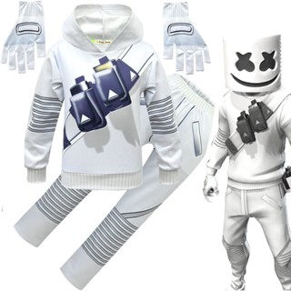 ชุดเสื้อกันหนาวอิเล็กทรอนิกส์ ลาย Marshmello สไตล์ฮาโลวีน คริสต์มาส สําหรับผู้ชาย CP129