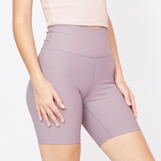 [Peaches active] Ribbed Biker shorts (Mauve) - กางเกงขาสั้นม่วง / กางเกงออกกำลังกาย กางเกงกีฬา