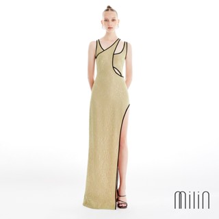 [MILIN] Goddess Dress Scoop neckline with cut-out dress เดรสยาวคัทเอาท์คอโค้งทรงเข้ารูปพอดีตัวซ้อนผ้าแบบเลเยอร์