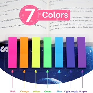 สติกเกอร์ธงโน้ต แบบโปร่งแสง 7 สี สําหรับติดตกแต่งหน้ากระดาษ 140 ชิ้น