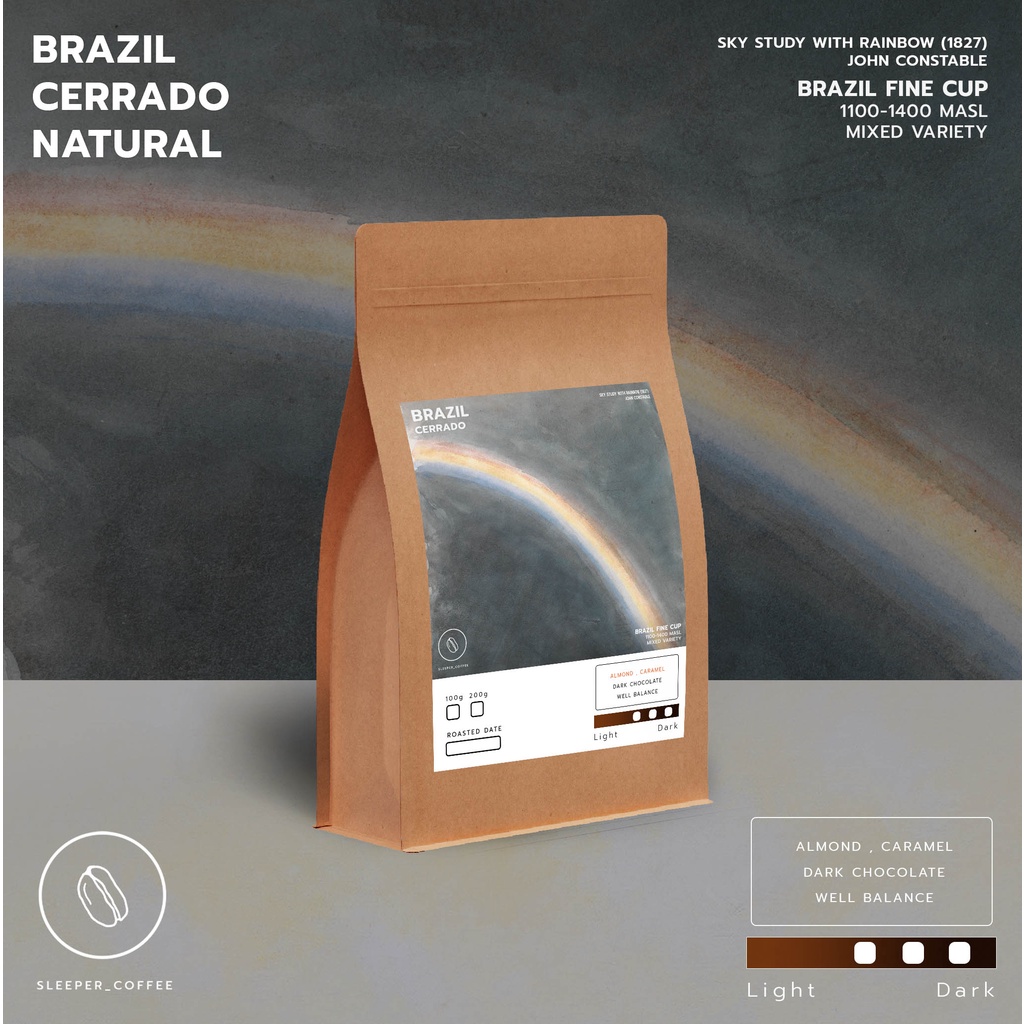 เมล็ดกาแฟคั่ว Brazil Cerrado Natural Fine Cup ขนาด 250g