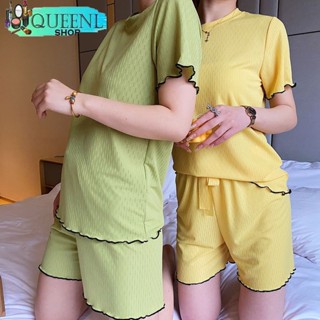 store168999ชุดนอนขาสั้น เสื้อ+กางเกง เซส2ชิ้น ผ้านิ่มเด้ง ใสสบาย ฟรีไซต์มีให้เลือก 7สี