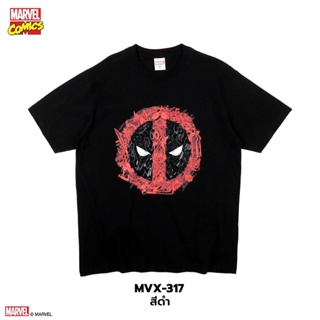 Power 7 Shop เสื้อยืดการ์ตูน มาร์เวล เสื้อยืด DEADPOOL ลิขสิทธ์แท้ MARVEL COMICS  T-SHIRTS (MVX-317)