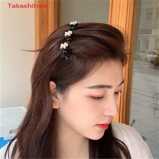 (Takashitree) กิ๊บติดผมถักเปีย ประดับไข่มุก ดอกไม้ หรูหรา แฟชั่น สําหรับผู้หญิง