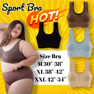เสื้อชั้นในทรงสปอร์ตบรา สาวอวบใส่ได้มี 3 ไซต์ผ้านุ่มยืดได้เยอะใส่สบายไม่มีตะขอหลัง ชุดชั้นในไซต์ใหญ่