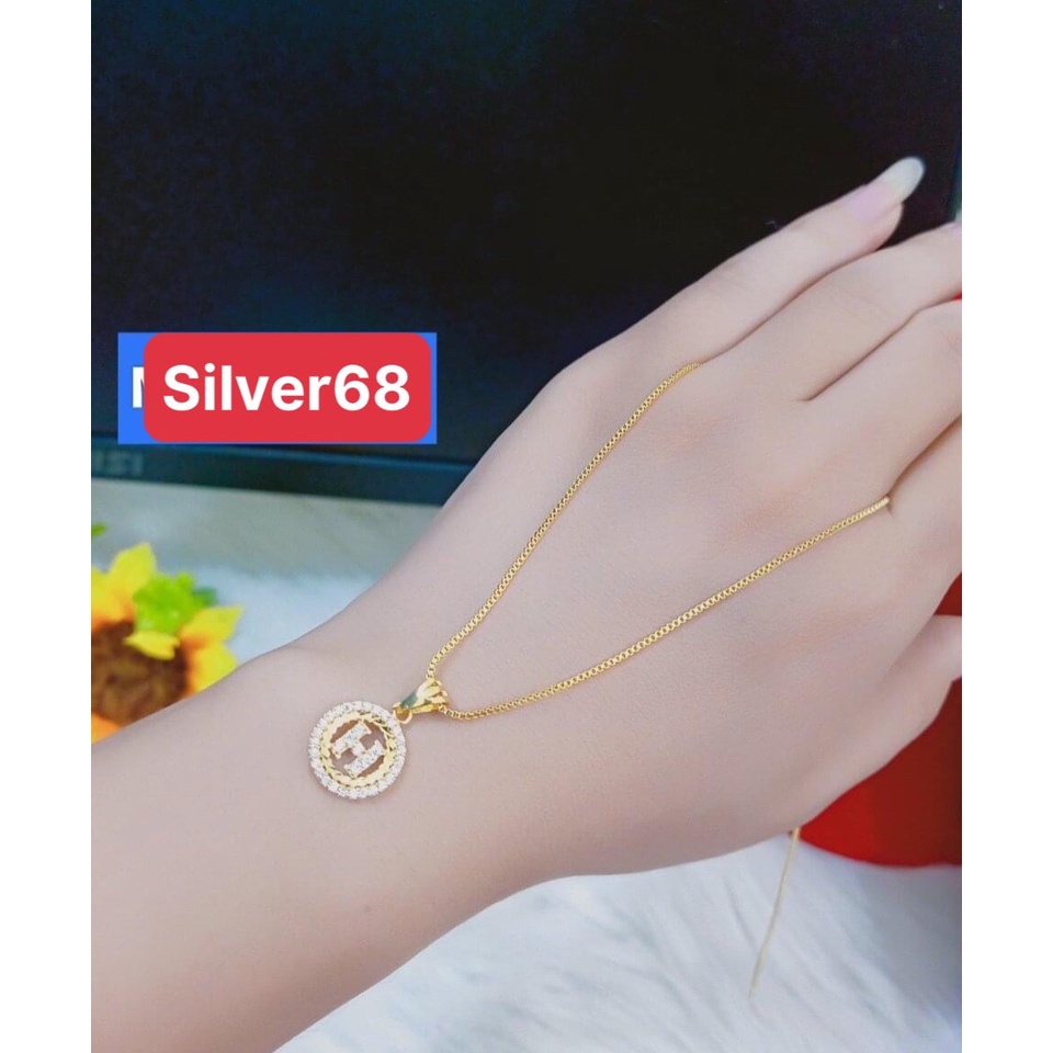 สร้อยคอผู้หญิงรูปตัว H ขนาดเล็กน่ารัก silver68DTS0737+MTS0023