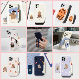 🇰🇷【 Korean Card Stroage Case + Pop tok Set】 Momo Cute Phone Stand Finger Holder Kickstand EasyGrip Smart Korea