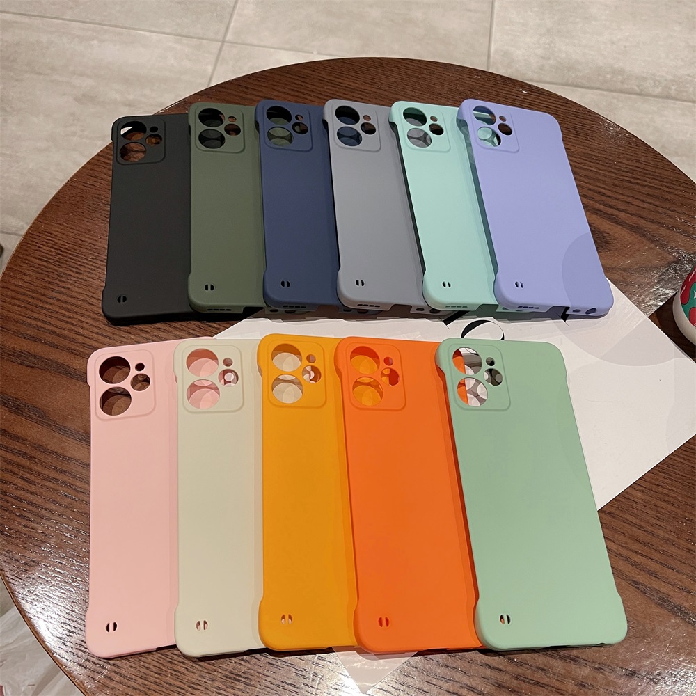 เคสโทรศัพท์มือถือ PC แบบแข็ง ไร้กรอบ เนื้อแมตต์ สีแคนดี้ สําหรับ Realme 10 Realme10 Pro 10Pro Plus 9i 5G