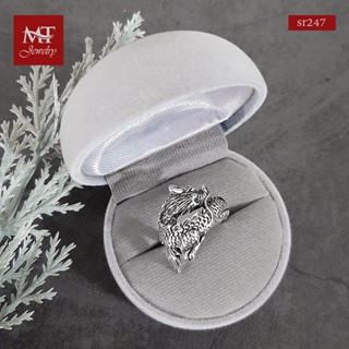 MT แหวนเงินแท้ ดีไซน์ มังกร (ยุโรป) งานรมดำ ไซส์: 55 Solid 925 Sterling Silver Ring (sr247) MT Jewelry มณีธารา