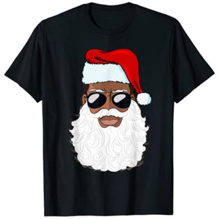 Santa Claus Afro African American Proud T-Shirt Christmas Series High Quality Sports Casual Fashion Printing Tee 471