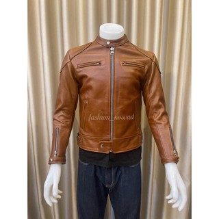 เสื้อการ์ดหนังแท้สีน้ำตาล cowhide leather