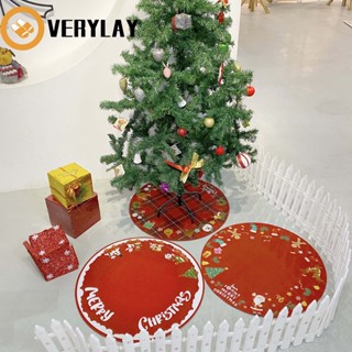 Overylay พรมทรงกลมปูพื้น ลายคริสต์มาส กันลื่น แต่งห้อง คริสต์มาส Merry Christmas