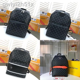 ☄℡LV backpack men large capacity leather bag fashion Casual student school bag M43186 M43408