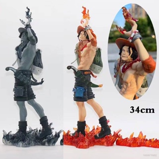 ใหม่ ตุ๊กตาฟิกเกอร์ One Piece Ace Fire Mode ของเล่นสําหรับเด็ก ตกแต่งบ้าน ของขวัญ ของสะสม