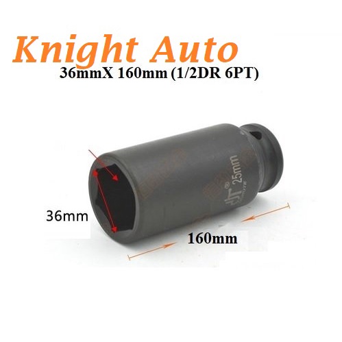 1/2DR 6PT 36mmX 160mm Pneumatic Impact Deep Socket ID32220